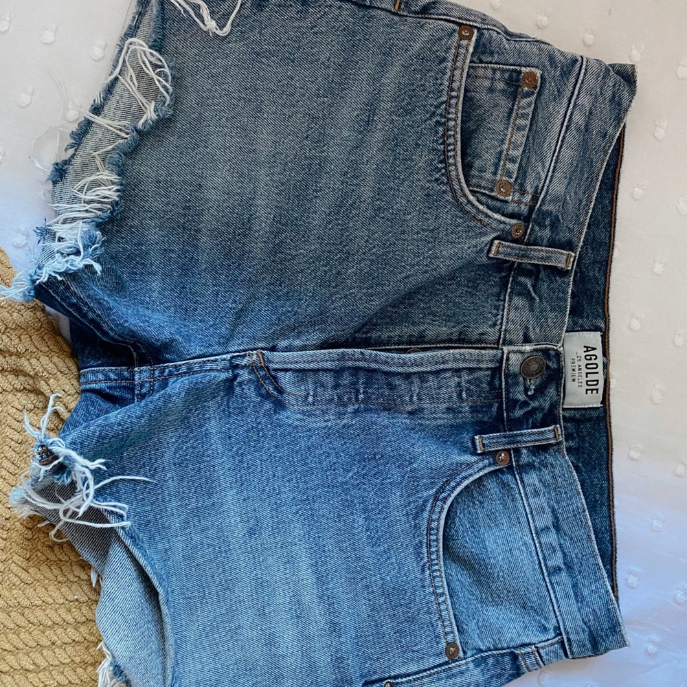 AGOLDE cut off denim shorts